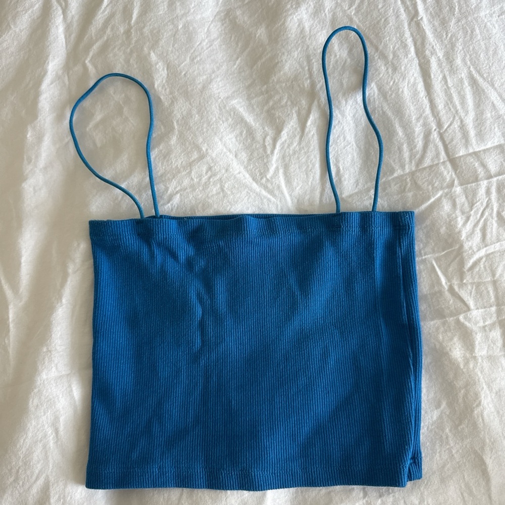 Zara Vibrant Blue Ribbed Top